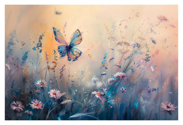 Obraz - Lúka s motýľom II. (90x60 cm)