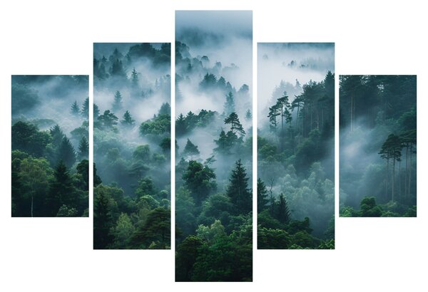 Obraz - Les v hmle (150x105 cm)