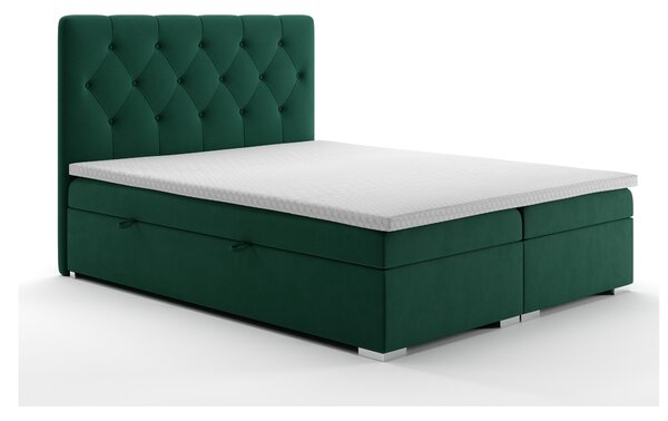 Kontinentálna posteľ 140 cm Ronda (tmavozelená) (s úložným priestorom). Vlastná spoľahlivá doprava až k Vám domov. 1020365