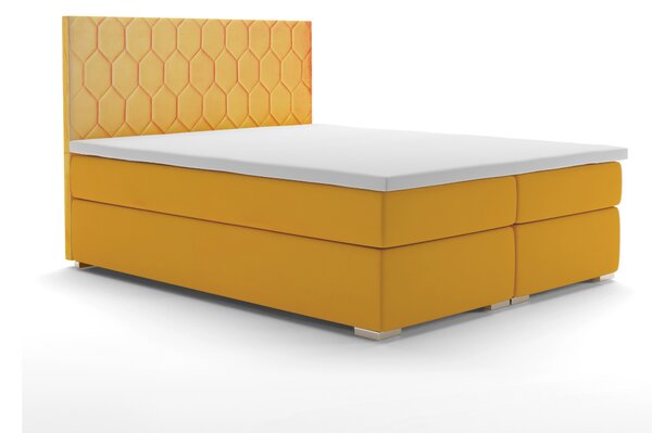 Manželská posteľ Boxspring 140 cm Piranno (žltá) (s úložným priestorom). Vlastná spoľahlivá doprava až k Vám domov. 1020341