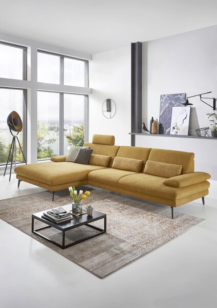 ROHOVÁ SEDACIA SÚPRAVA, textil, kari žltá Dieter Knoll - Sedačky