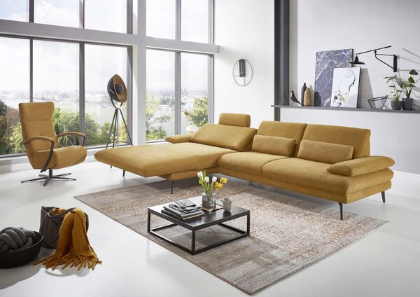 ROHOVÁ SEDACIA SÚPRAVA, textil, kari žltá Dieter Knoll - Sedačky