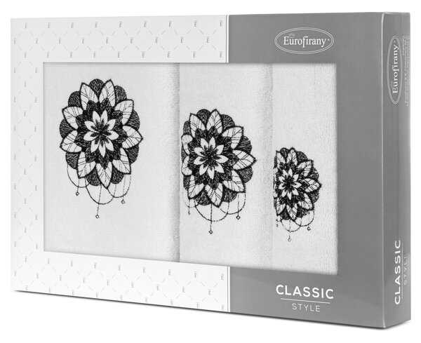 BAVLNENÝ UTERÁK LOTUS SADA 1KS 30X50 CM, 1KS 50X90 CM, 1KS 70X140 CM BIELA