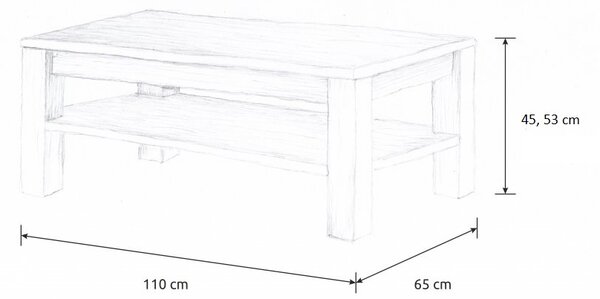 Wooded Konferenční stolek Chicago z masivu DUB Výška stolku: 53 cm