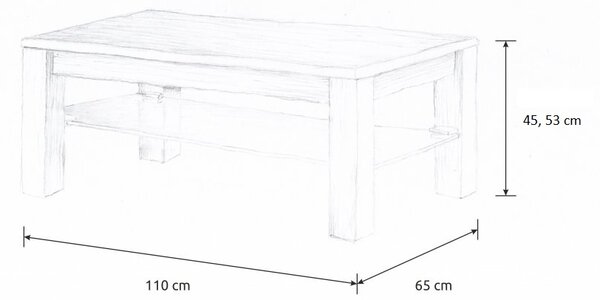 Wooded Konferenční stolek Chicago Glass z masivu BUK Výška stolku: 53 cm