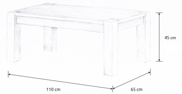 Wooded Konferenční stolek Denver Standard z masivu DUB Výška stolku: 53 cm
