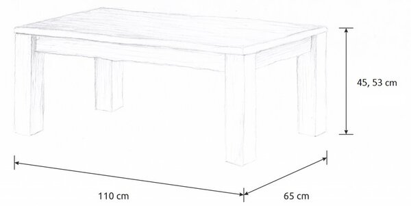 Wooded Konferenční stolek Chicago Standard z masivu BUK Výška stolku: 53 cm