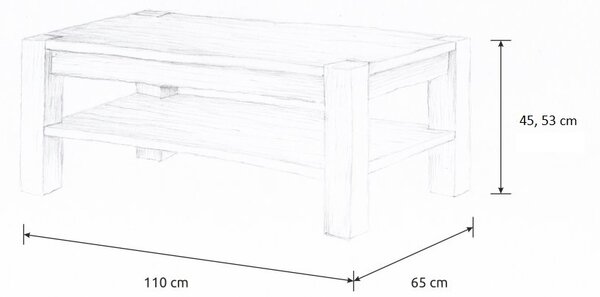 Wooded Konferenční stolek Denver z masivu DUB Výška stolku: 53 cm