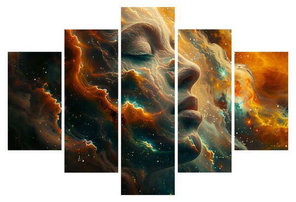 Obraz - Tvár vo vesmíre (150x105 cm)