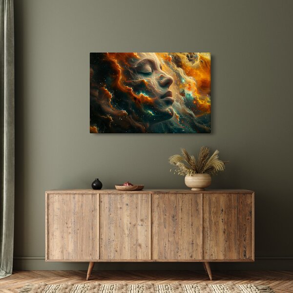 Obraz - Tvár vo vesmíre (90x60 cm)