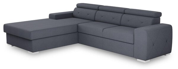 ROZKLADACIA ROHOVÁ SEDAČKA, textil, modrá, sivá MID.YOU - Sedačky, Online Only