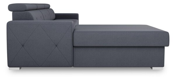 ROZKLADACIA ROHOVÁ SEDAČKA, textil, modrá, sivá MID.YOU - Sedačky, Online Only