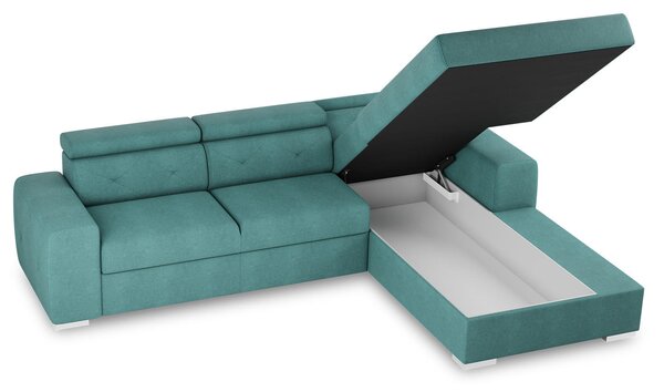 ROZKLADACIA ROHOVÁ SEDAČKA, textil, zelená MID.YOU - Sedačky, Online Only