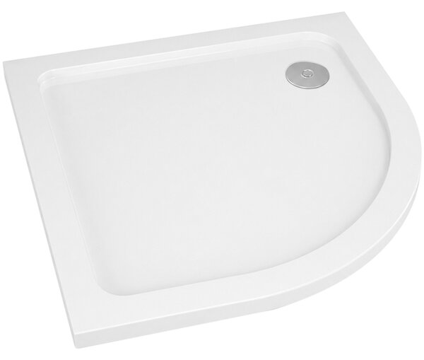 CERANO - Sprchová vanička štvrťkruhová Piato - liaty mramor - biela lesklá - 80x80x3 cm
