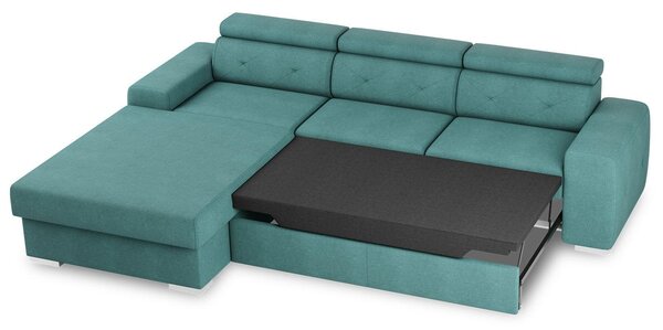 ROZKLADACIA ROHOVÁ SEDAČKA, textil, zelená MID.YOU - Sedačky, Online Only