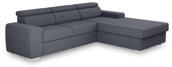 ROZKLADACIA ROHOVÁ SEDAČKA, textil, modrá, sivá MID.YOU - Sedačky, Online Only