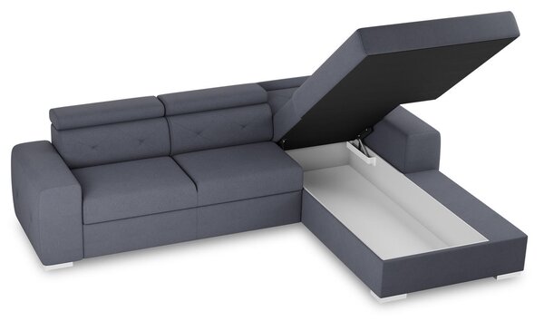 ROZKLADACIA ROHOVÁ SEDAČKA, textil, modrá, sivá MID.YOU - Sedačky, Online Only