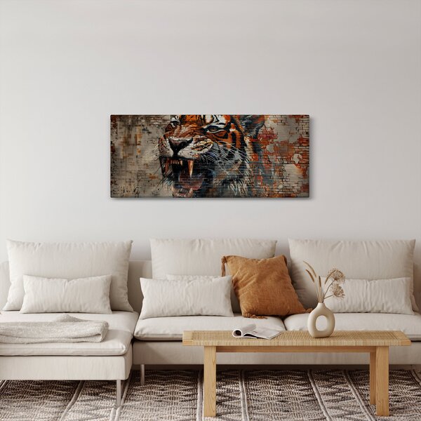 Obraz - Tiger z tehál (120x50 cm)