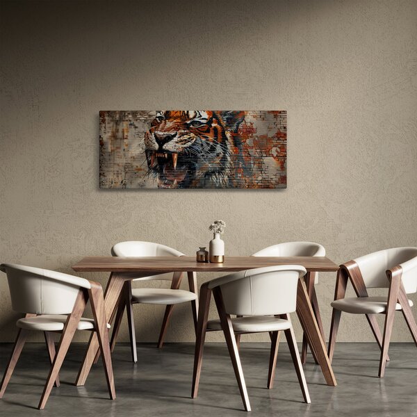 Obraz - Tiger z tehál (120x50 cm)