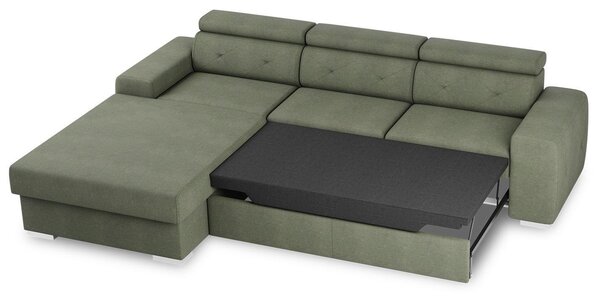 ROZKLADACIA ROHOVÁ SEDAČKA, textil, olivovozelená MID.YOU - Sedačky, Online Only