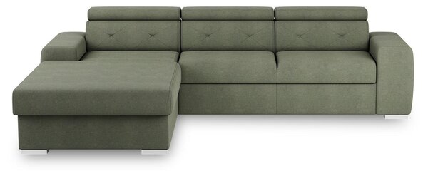 ROZKLADACIA ROHOVÁ SEDAČKA, textil, olivovozelená MID.YOU - Sedačky, Online Only