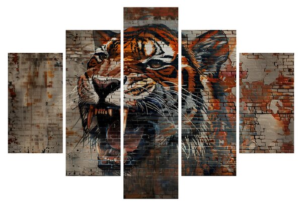 Obraz - Tiger z tehál (150x105 cm)
