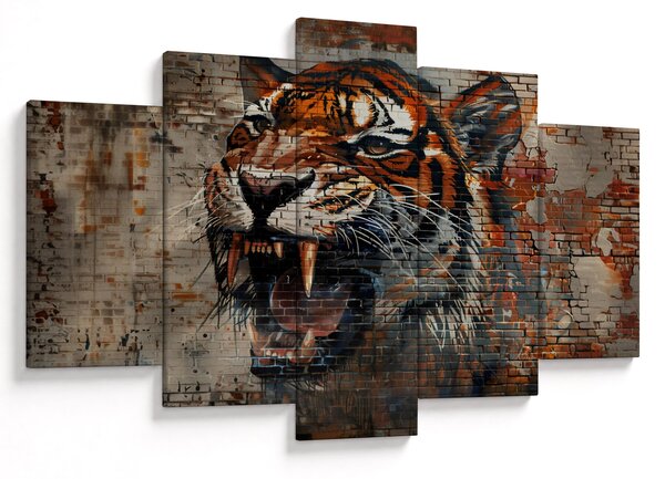 Obraz - Tiger z tehál (150x105 cm)