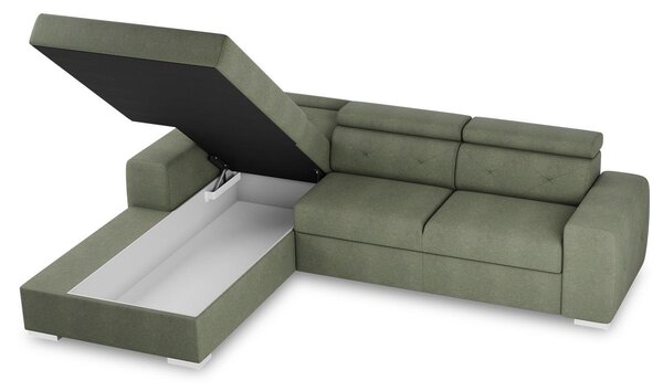 ROZKLADACIA ROHOVÁ SEDAČKA, textil, olivovozelená MID.YOU - Sedačky, Online Only