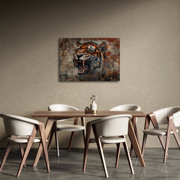 Obraz - Tiger z tehál (70x50 cm)