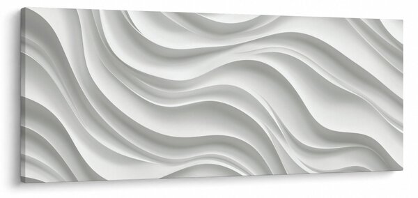 Obraz - 3D biele vlny (120x50 cm)
