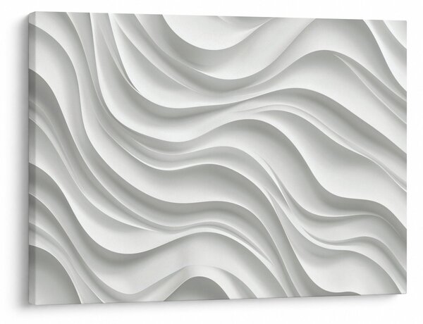 Obraz - 3D biele vlny (70x50 cm)
