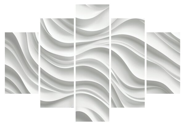 Obraz - 3D biele vlny (150x105 cm)