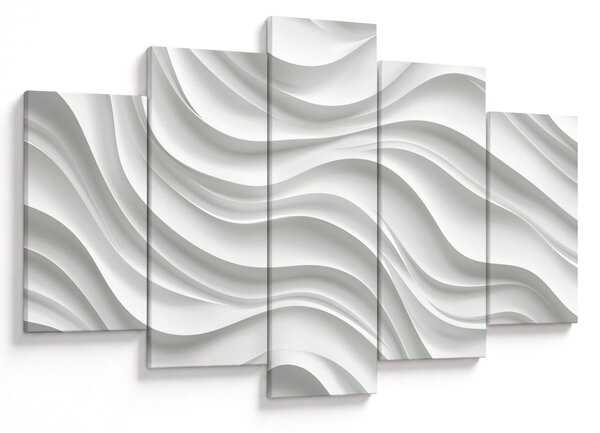 Obraz - 3D biele vlny (150x105 cm)