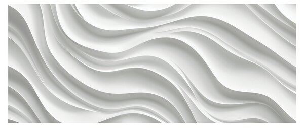 Obraz - 3D biele vlny (120x50 cm)