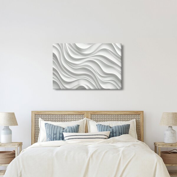 Obraz - 3D biele vlny (90x60 cm)