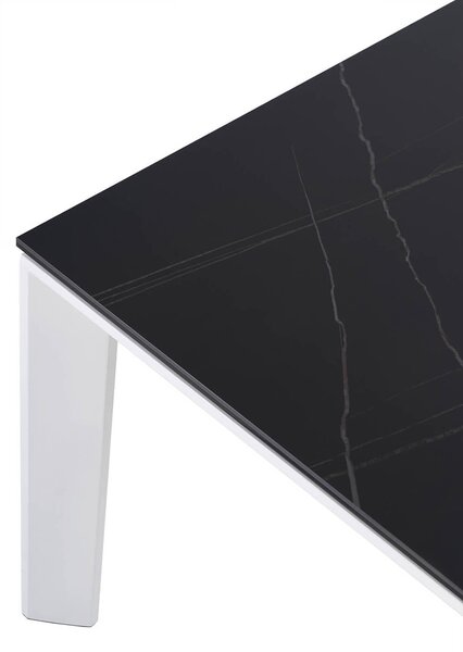 MUZZA Rozkladací stôl sallie 140 (200) x 90 cm bielo-čierny