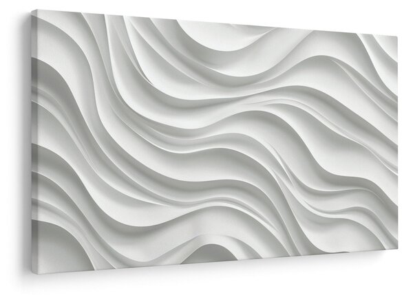 Obraz - 3D biele vlny (90x60 cm)