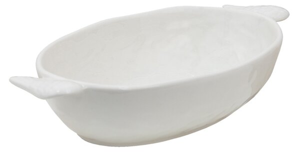 Biela servírovacia misa s krídlami Wings - 26*14*5 cm - Clayre & Eef
