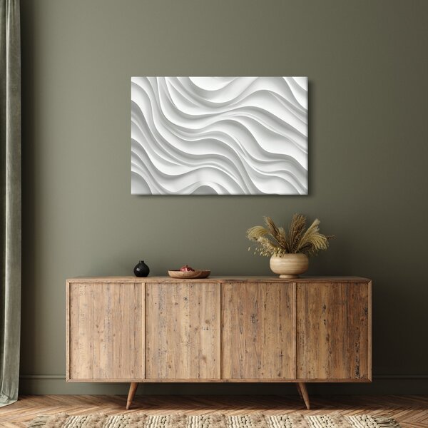 Obraz - 3D biele vlny (90x60 cm)