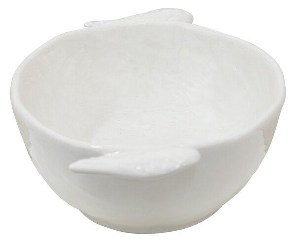 Biela servírovacia misa s krídlami Wings - 26*14*5 cm - Clayre & Eef