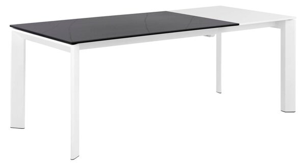 MUZZA Rozkladací stôl sallie 140 (200) x 90 cm bielo-čierny