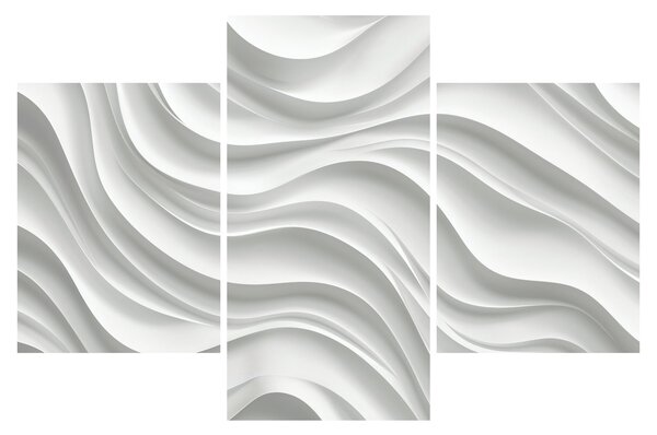 Obraz - 3D biele vlny (90x60 cm)