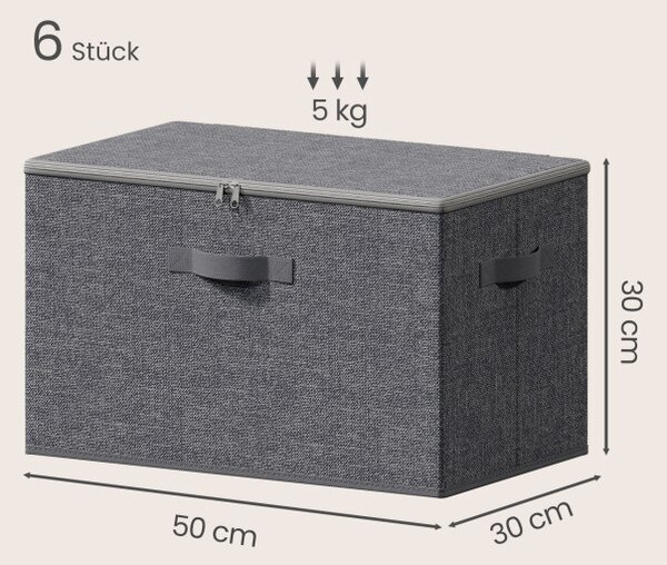 Sada šiestich úložných boxov RZBB35050GN03 (6 ks)