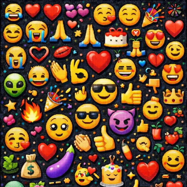 Protišmykový herný koberec Emoji 3D