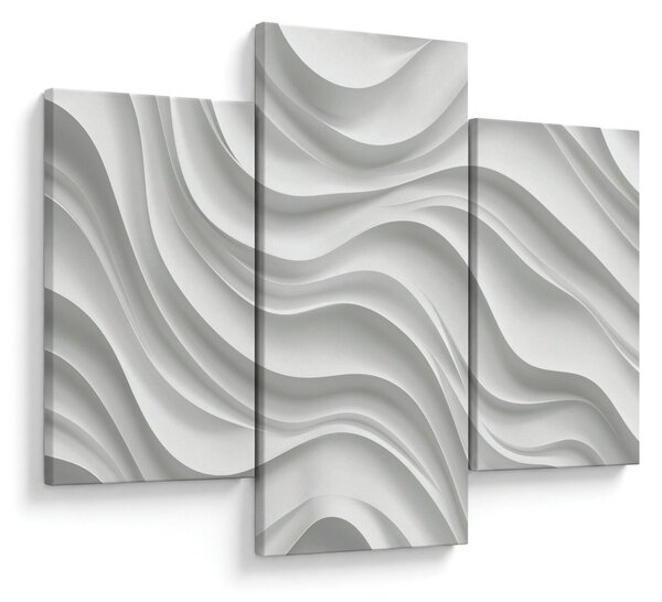 Obraz - 3D biele vlny (90x60 cm)