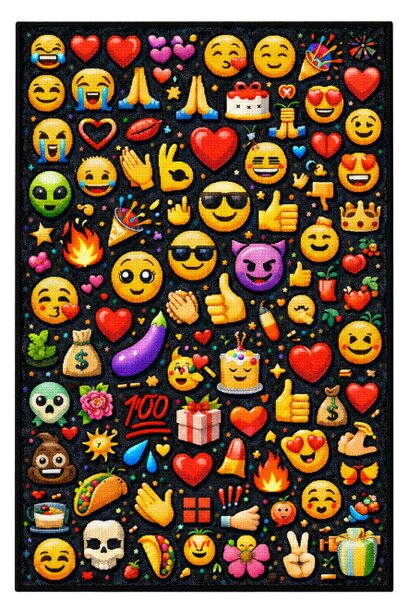 Protišmykový herný koberec Emoji 3D