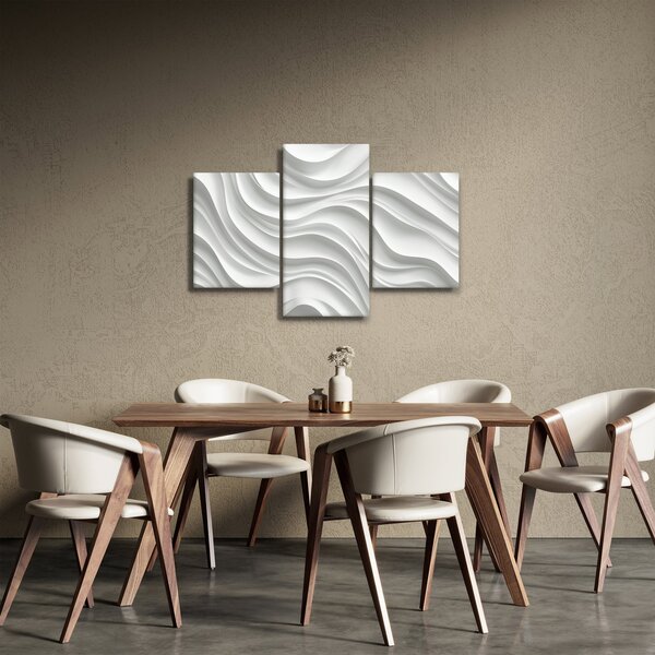 Obraz - 3D biele vlny (90x60 cm)