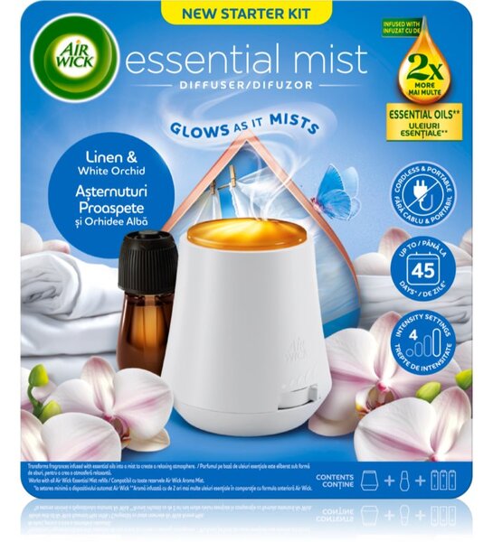 Air Wick Essential Mist Linen & White Orchid aróma difuzér s náplňou 1 ks
