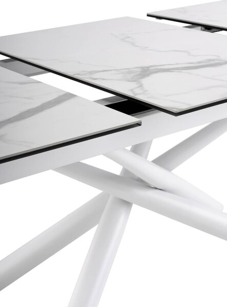 MUZZA Rozkladací stôl sena 160 (200) x 95 cm biely