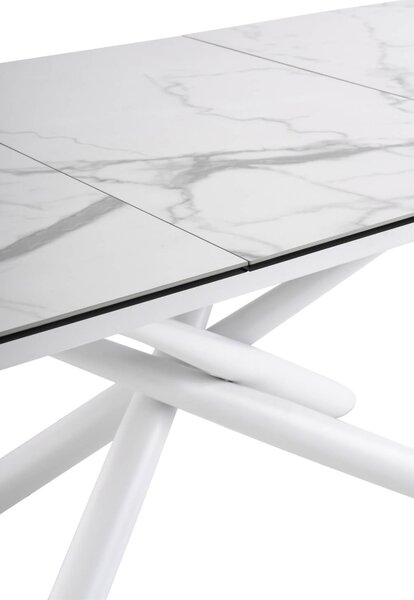 MUZZA Rozkladací stôl sena 160 (200) x 95 cm biely